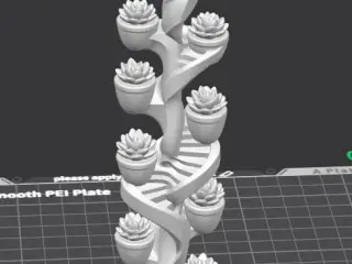 Spiral Column with Succulent Plants