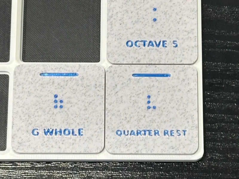 Conjunto de Blocos de Música em Braille Gridfinity