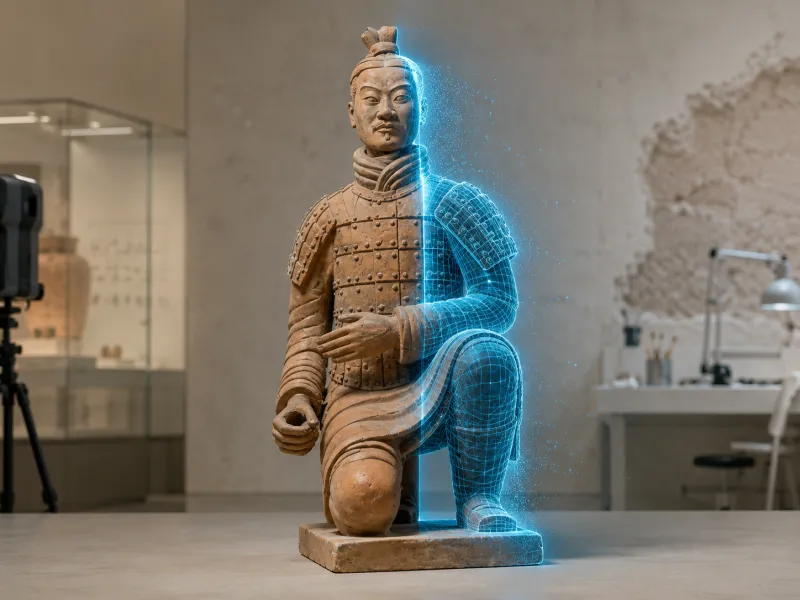 Kneeling Terracotta Warrior -- scanned by Creality otter