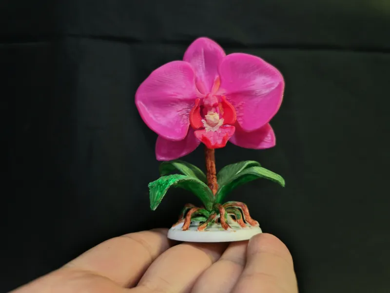 Elegant Orchid Bloom 3D Statue- Decorative Flower Model