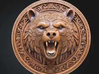 Beserker Viking Bear Sigil Wall Relief