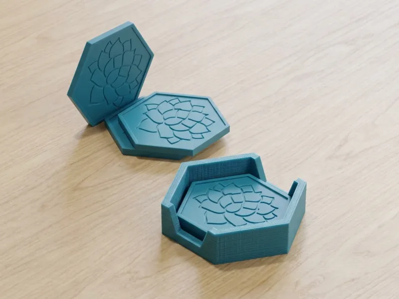Succulent Coasters & Holder
