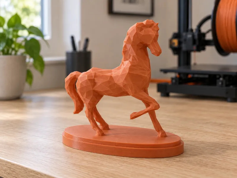 Low-Poly Horse Statue with Display Base — CC0 Spotlight