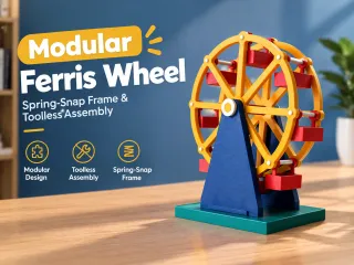 Modular Ferris Wheel - Spring-Snap Frame & Toolless Assembly