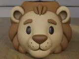 Cute Chibi Lion Planter and Desk Organizer STL 3D Model-0