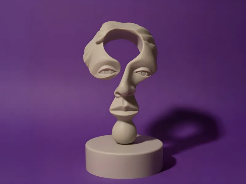 Abstract Face Sculpture