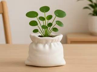 Soft Bag Vase – 3D Printed Fabric-Effect Sack