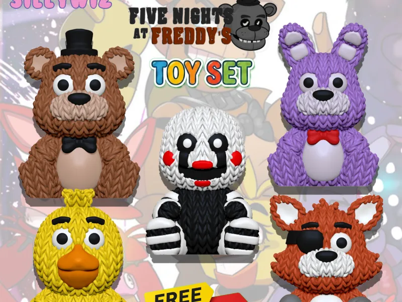 4 Models, Get 1 FREE! - fnaf - Toy Set - Knitted - Crochet