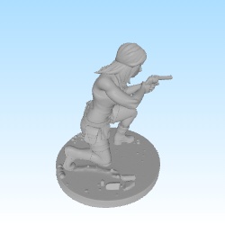 post apocalyptic civilian girl with gun