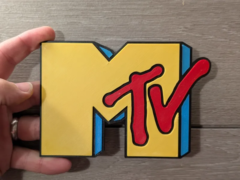 Placa com logotipo da MTV em 2 tamanhos