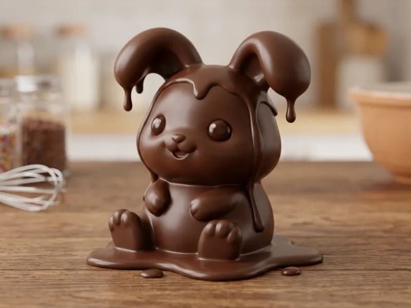 Melted chocolate bunny