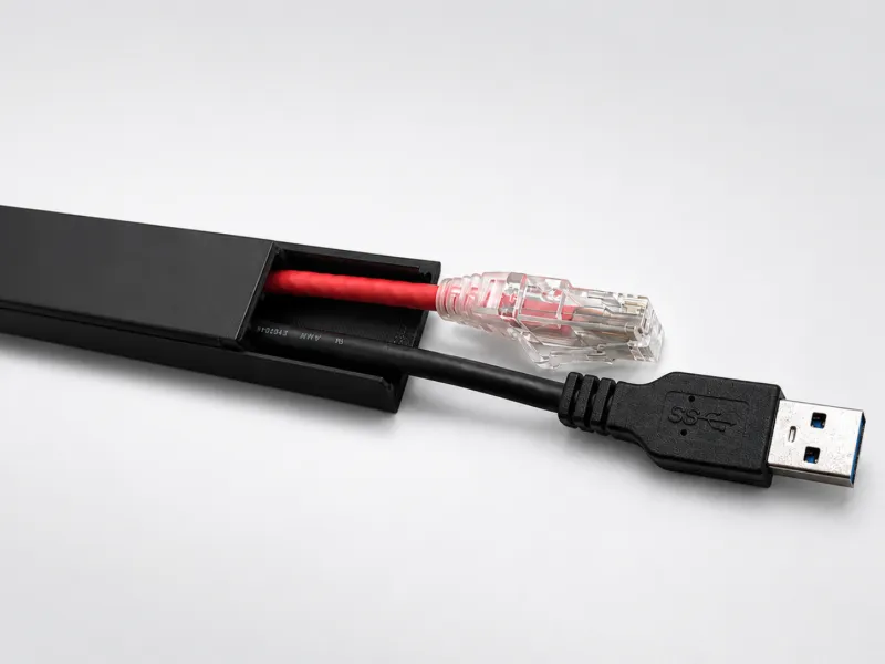 Desk Cable Organizer with Sliding Cover