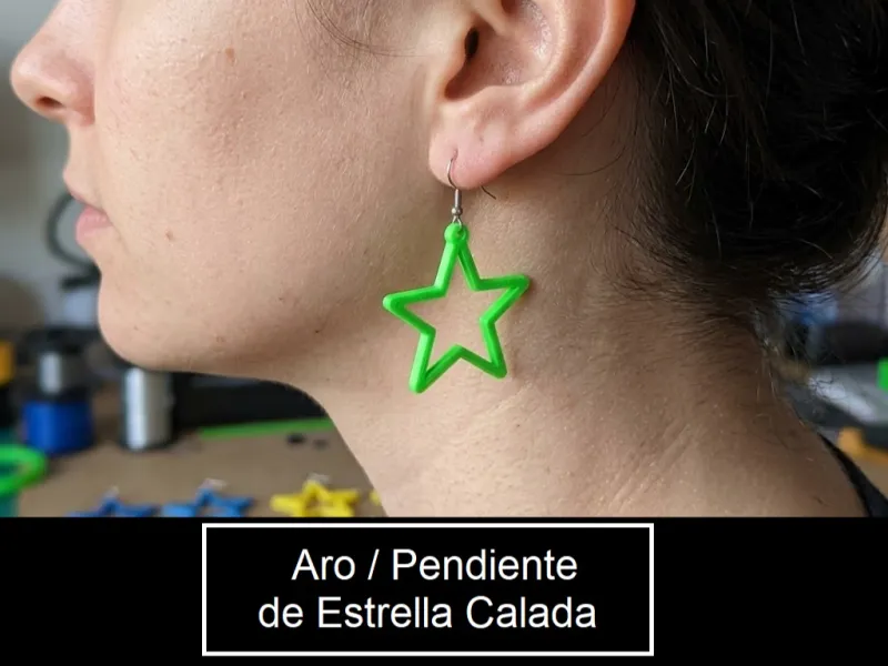 Aro / Pendiente de Estrella Calada