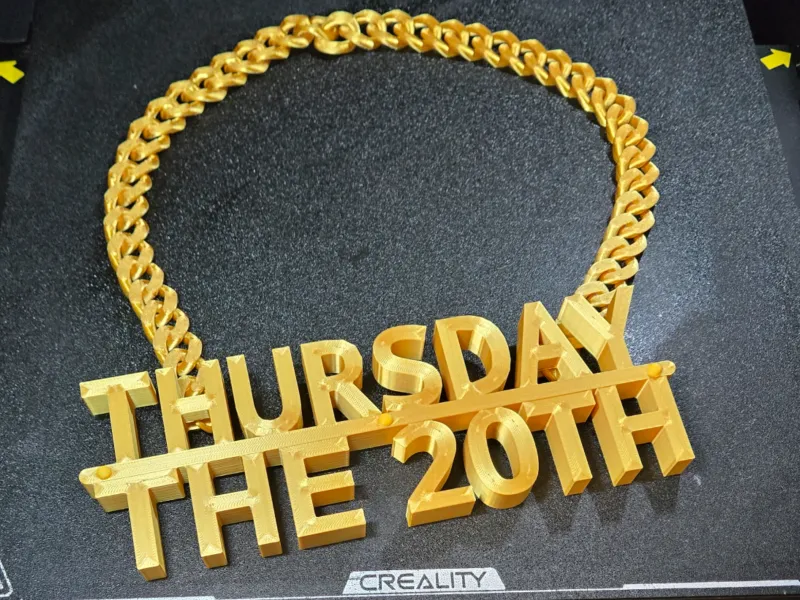 Simpsons Thursday The 20th Pendant Necklace Hype Cuban Chain