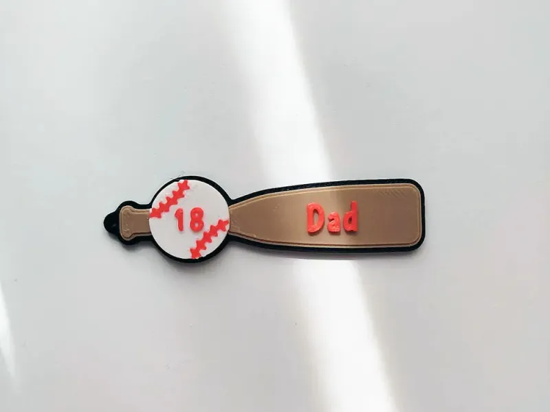 Étiquette nominative en forme de batte de baseball - Papa