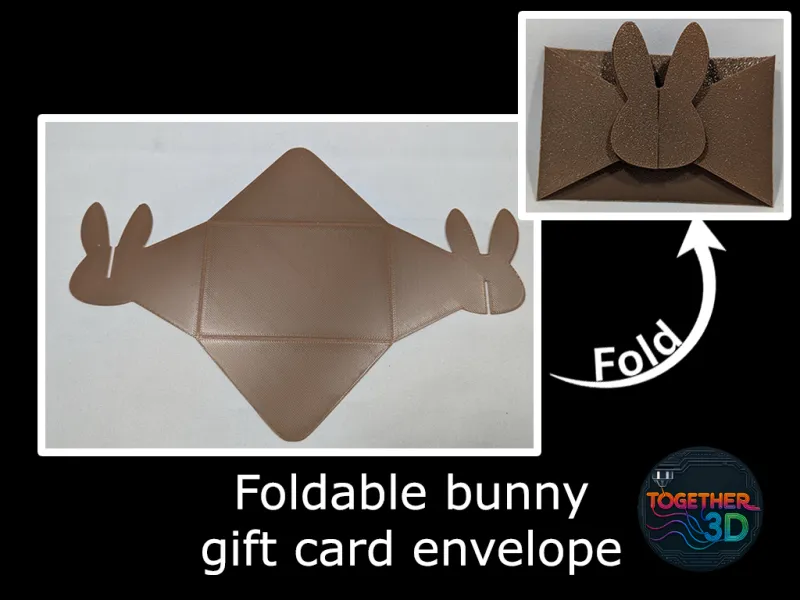 Foldable bunny gift card envelope