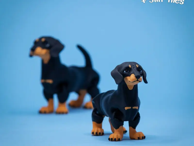 Weenie the dachshund (sausage dog, dackel) articulated toy