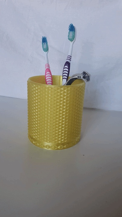Premium Diamond-Knurled Toothbrush Holder-0