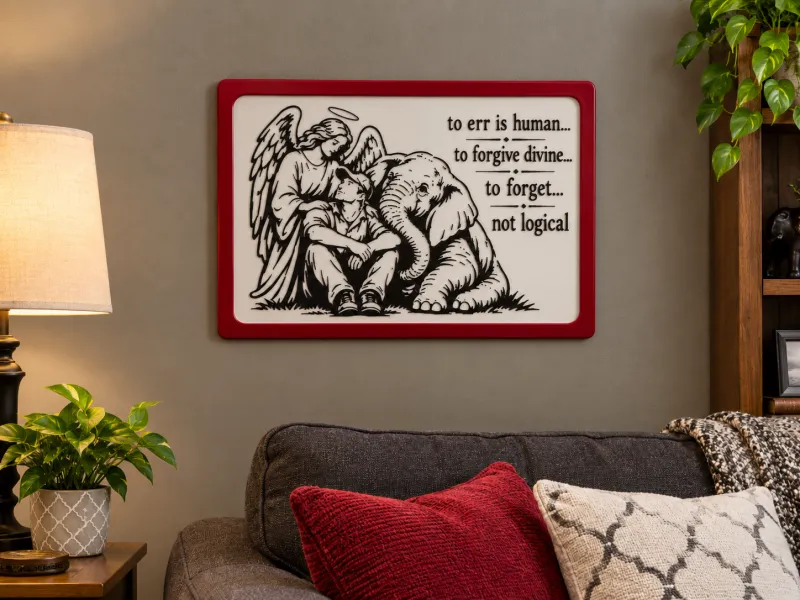 NIET LOGISCH BORD - ZWART & WIT MET BASISFRAME