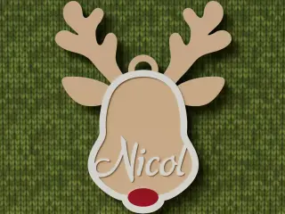 Christmas ornament - reindeer custom name