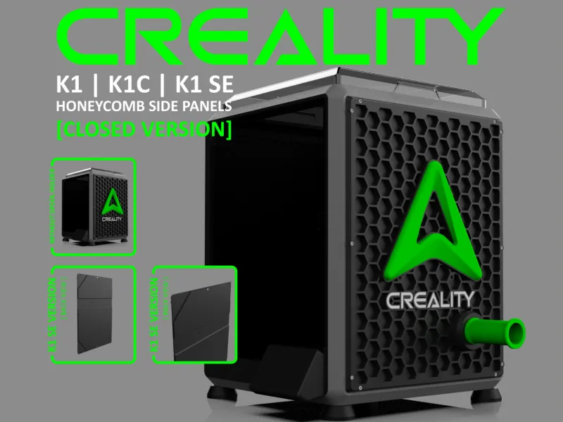 CREALITY K1|K1C|K1SE - SIDE PANELS [CLOSED+SPOOL HOLDER]