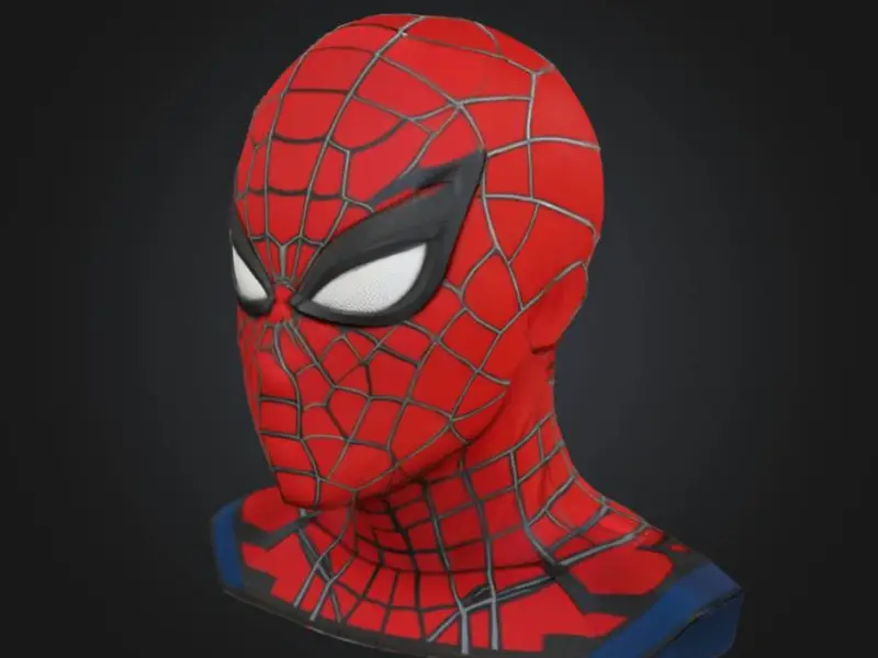 spiderman head scultpture