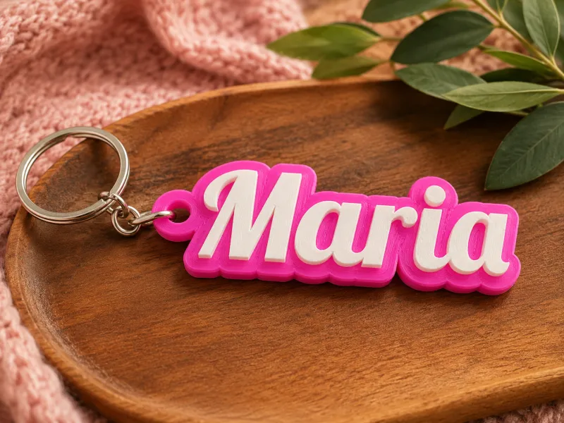 Porta-Chaves Maria Personalizado – Impressão 3D Duas Cores