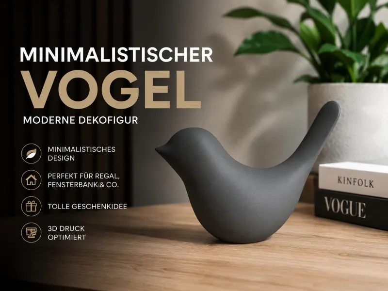 🐦 Pássaro Minimalista – Figura Decorativa Moderna