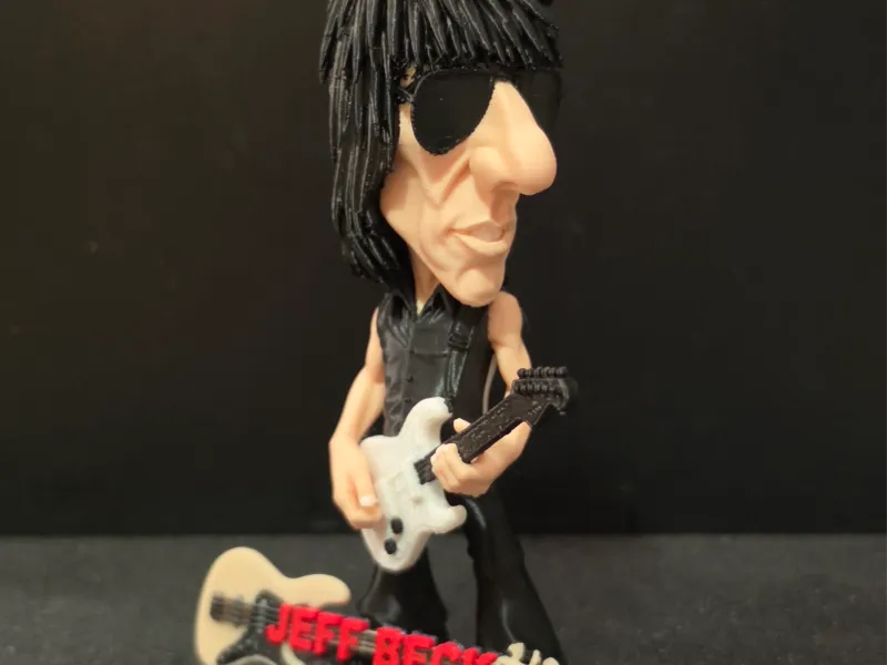 Farbige Karikatur von Jeff Beck