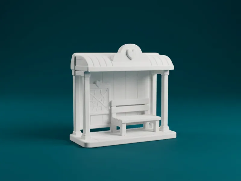 Bus Stop Shelter 3D Model