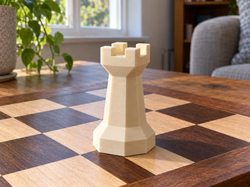 Four-Battlement Chess Rook: Board Game Piece
