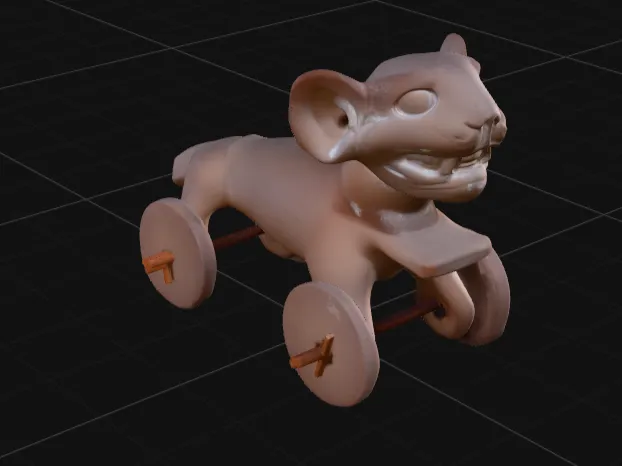 Vintage Pull Toy Mouse | Classic Wooden Mouse on Wheels