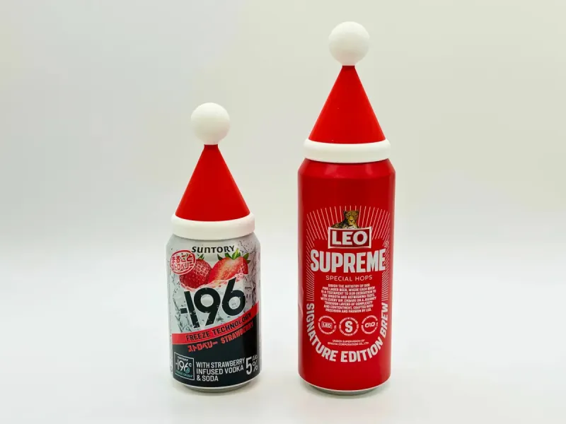 Chapeau de Père Noël pour canette