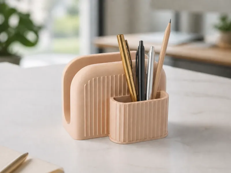 Organizador de Mesa Minimalista Estriado - Acessório Moderno para Mesa