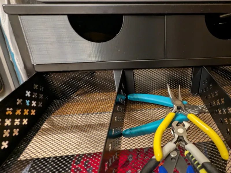 2 Tier Computer Metal Monitor Stand Riser Bin & Stop