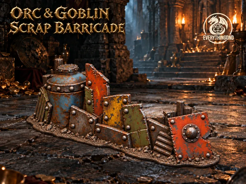 Barricade de ferraille d'Orques et de Gobelins | Terrain 32 mm