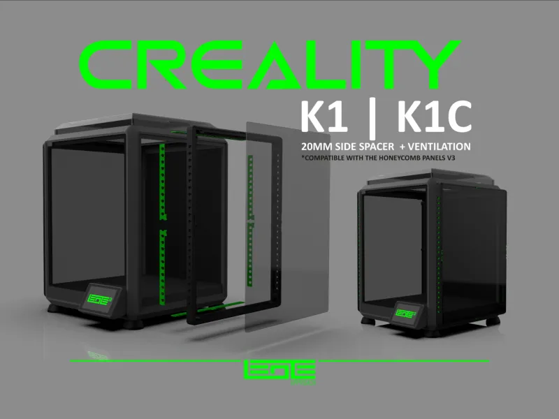 CREALITY K1|K1C|K1SE - 20mm SIDE SPACER+VENTILATION