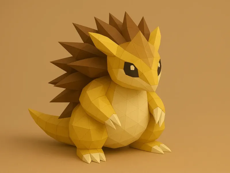 #028 Sandslash – Low Poly Pokémon