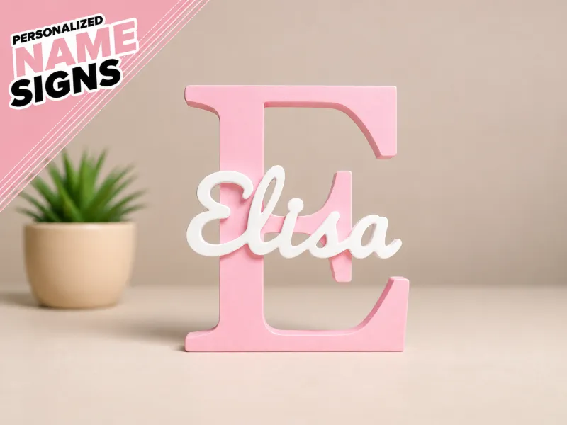 Placa de Nome 3D - Elisa