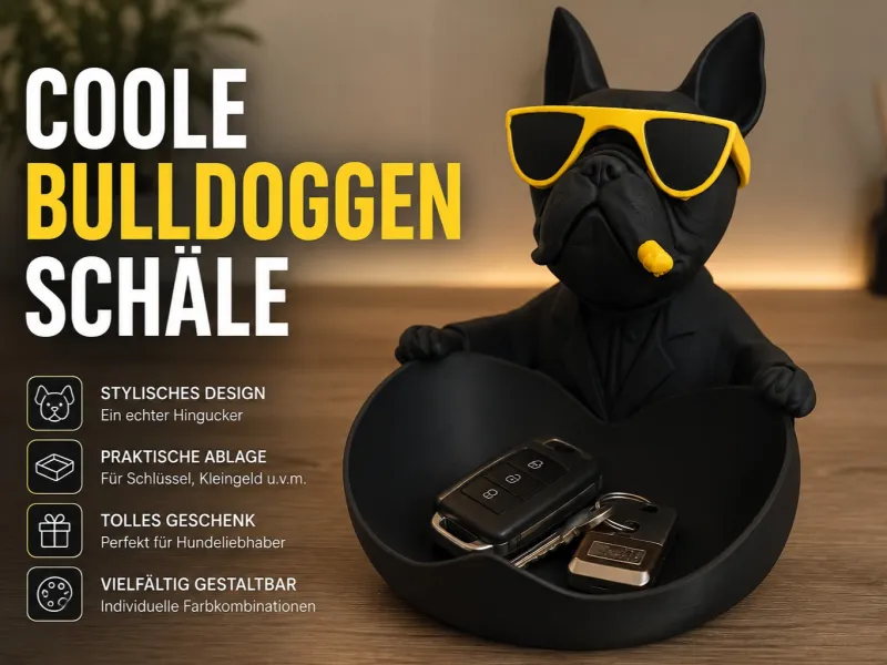 🐶 Coole Bulldoggen-Schale mit Sonnenbrille