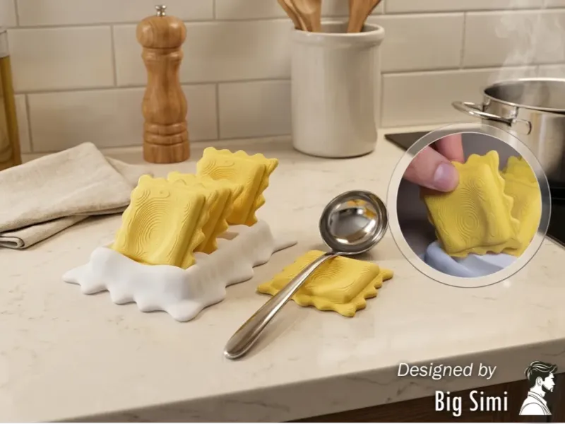 Poggia cucchiaio a forma di raviolo