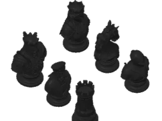 Chess Set Medieval Stylized