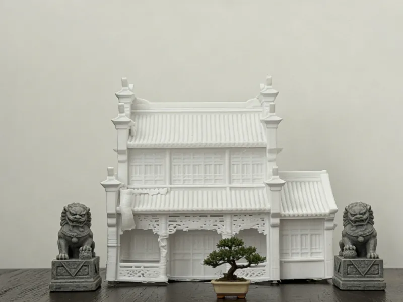 徽派建筑  古风建筑模型