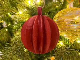 Ribbed Sphere Christmas Tree Ornament – Modern Design