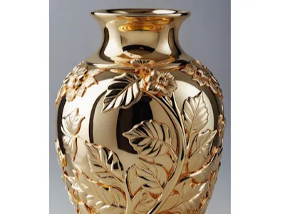 Gilded Floral Vase