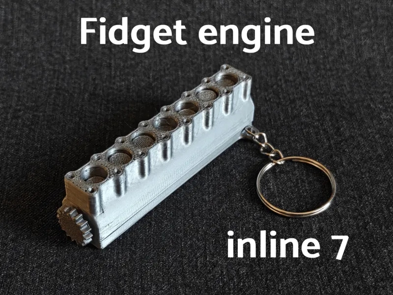 Fidget-motor inline 7 sleutelhanger - geen supports