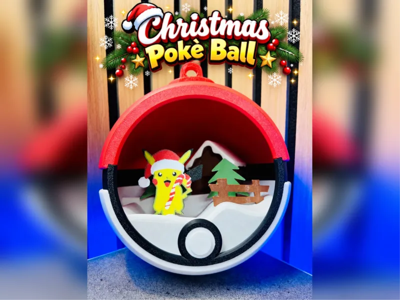 Diorama de Poké Ball Navideña