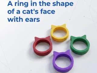 A ring in the shape of a cat's face with ears