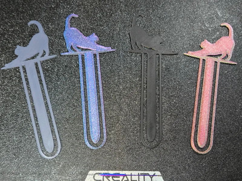 Stretching Kitty Cat Bookmark 4Color Fast Print By Object