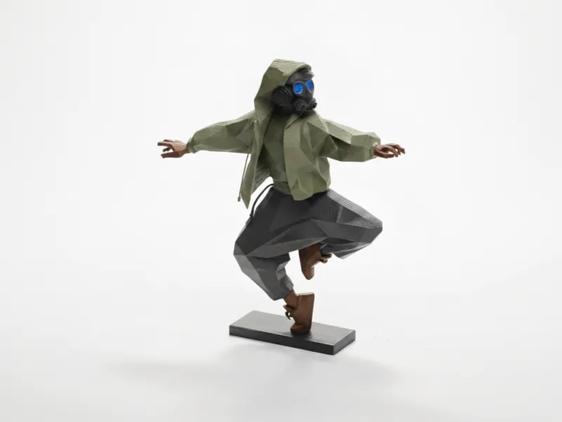ジオメトリックヒップホップダンサー女性フィギュア 3Dプリント可能